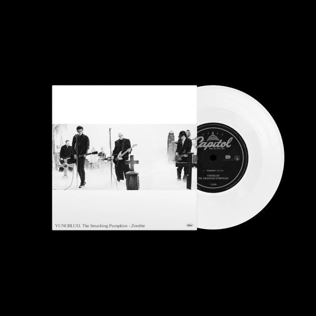 Image of Label Cover of 7" - NEW/NEW - YUNGBLUD, THE SMASHING PUMPKINS, Zombie (Island; 5731133, UK 2026, Standard Sleeve, White Vinyl), , Limited edition white 7 featuring a re-imagined version of Yungblud s Best Rock Song GRAMMY -nominated Zombie with The Smashing Pumpkins, and Yungblud s acoustic version, both on vinyl for the first time. - 1756030S