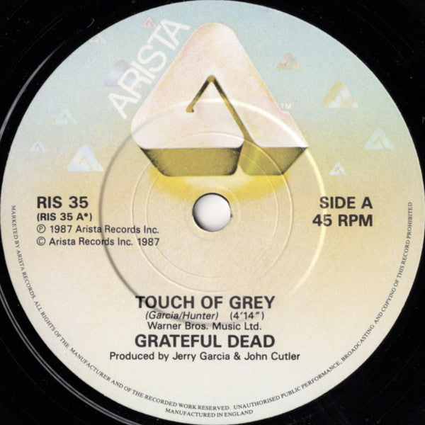 Image of Label Cover of 7" - VG/VG - THE GRATEFUL DEAD, Touch Of Grey (Arista; RIS 35P, UK 1987, Poster Sleeve), , - 1616423C