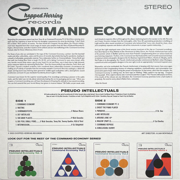 Image of Back Cover of LP - VG+/VG+ - PSEUDO INTELLECTUALS, Command Economy (Chopped Herring Records; CHP5EUDOLP4, UK 2023, Picture Sleeve), , - 1626389E