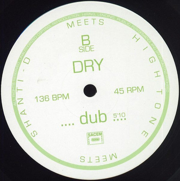 Image of Back Cover of 10" - /VG - HIGH TONE MEETS SHANTI-D, Dry (Jarring Effects; FX 055, France 2006), , - 1646322S