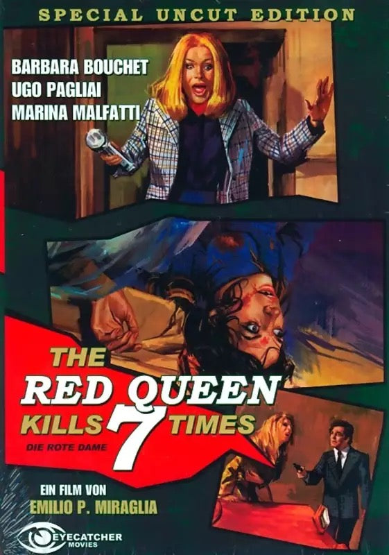Image of Front Cover of DVD - VG+/VG+ - EMILIO P. MIRAGLIA, BARBARA BOUCHET, The Red Queen Kills 7 Times (Eyecatcher Movies; ECM 00051, Germany 2009, Book Sleeve), , - 1636278E