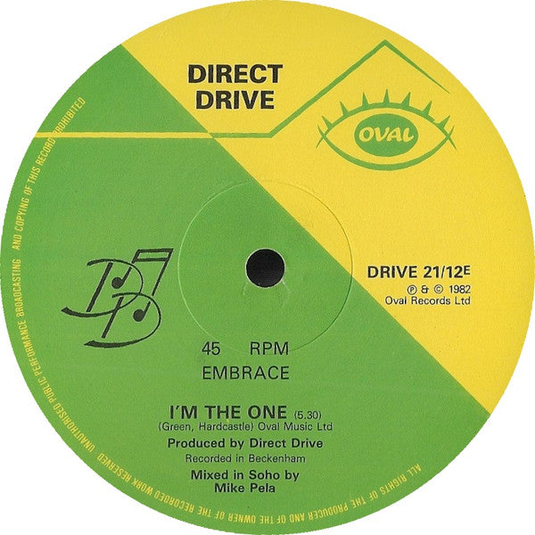 Image of Label Cover of 12" - /VG - DIRECT DRIVE, Time's Running Out (Oval; DRIVE 21/12, UK 1982, Company Sleeve), Light marks only. Generic sleeve., - 3526022E