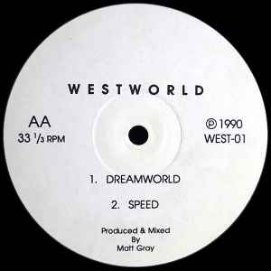 Image of Back Cover of 12" - /VG - WESTWORLD, Westbeat / Dreamworld (; WEST-01, UK 1990, Plain Sleeve), light marks only. highlighter pen on label, - 3846205S