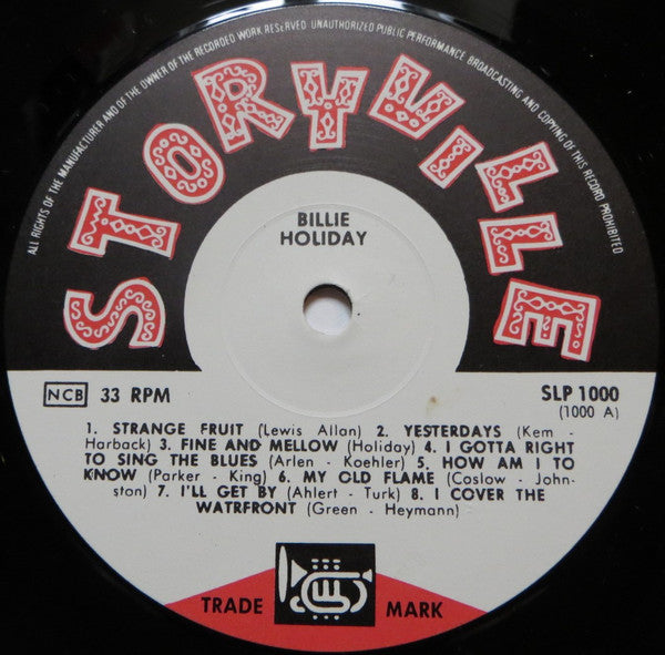 Image of Label Cover of LP - VG/VG - BILLIE HOLIDAY, Immortal Sessions (Storyville; SLP 1000, Sweden ), , - 1726088E