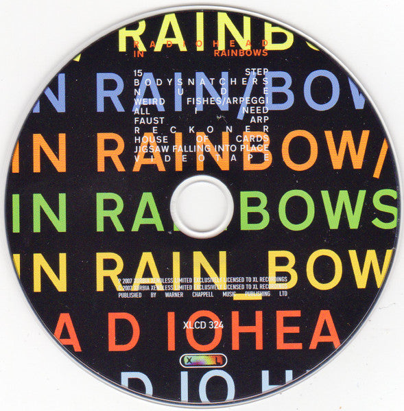Image of Label Cover of CD - NEW/NEW - RADIOHEAD, In Rainbows (XL; XLCD324, Europe Reissue, Gatefold Card Sleeve, Booklet), , - 1736230E
