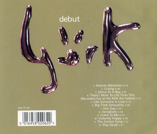 Image of Back Cover of CD - NEW/NEW - BJORK, Debut (One Little Indian; TPLP31CDX, Europe Reissue, Jewel Case), , - 2416364C