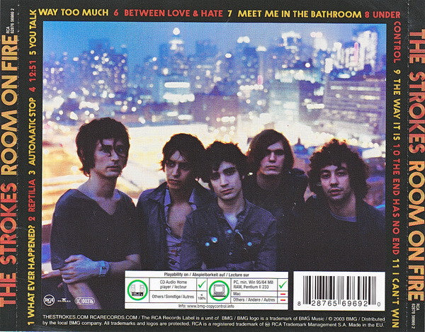Image of Back Cover of CD - NEW/NEW - THE STROKES, Room On Fire (Sony; 82876569692, Europe 2003, Jewel Case), , - 2556324S