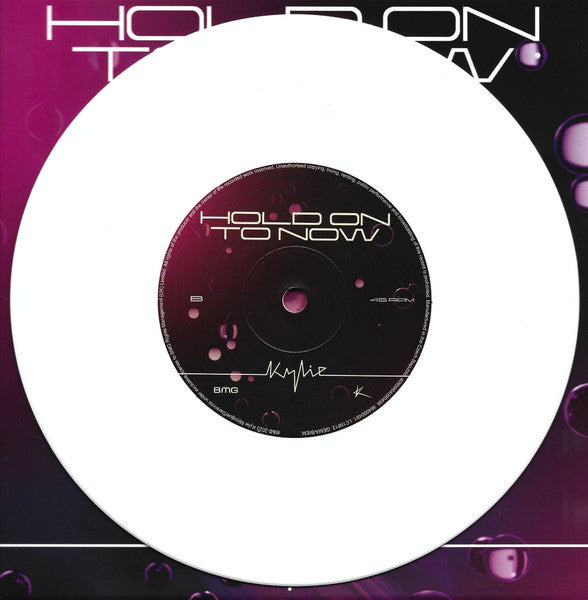 Image of Label Cover of 7" - VG+/VG+ - KYLIE, Hold On To Now (BMG; 964000491, UK 2023, White Vinyl), , - 1756231S