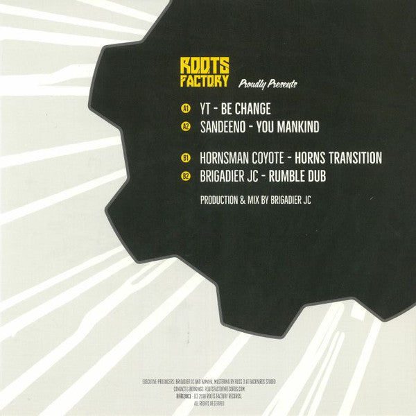 Image of Back Cover of LP - VG+/VG+ - YT & SANDEENO & HORNSMAN COYOTE & BRIGADIER JC, Be Change (Roots Factory; RFR003, UK 2018), , - 1716564C
