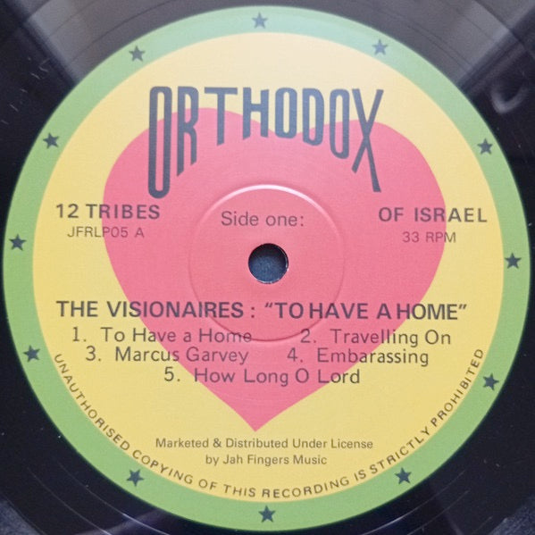 Image of Label Cover of LP - NEW/NEW - THE VISIONAIRES, To Have A Home (Orthodox; JFRLP05, UK 2026 Reissue, Yellow Flame Vinyl), , - 1716709C