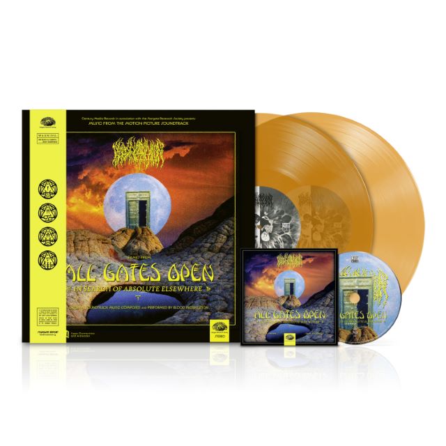 Image of Label Cover of 2xLP - NEW/NEW - BLOOD INCANTATION, All Gates Open (Original Motion Picture Soundtrack) (Sony; 19958439211, Europe 2026, Transparent Orange + Blu-ray DVD), , Witness the recording of Absolute Elsewhere from Blood Incantation with All Gates Open (Original Motion Picture Soundtrack). The band reveals a light, beautiful and holistic side of their musical lexicon, serving as the pastoral yang energy to the dark atmosphere of ‘Timewave Zero’. The soundtrack and documentary originally appe