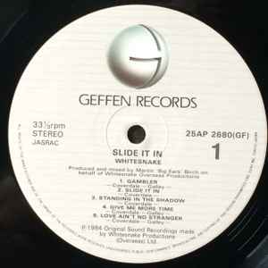 Image of Label Cover of LP - VG+/VG+ - WHITESNAKE, Slide It In (Geffen Records; 25AP 2680, Japan 1984, 2 Inserts, With Obi), , - 1846001S