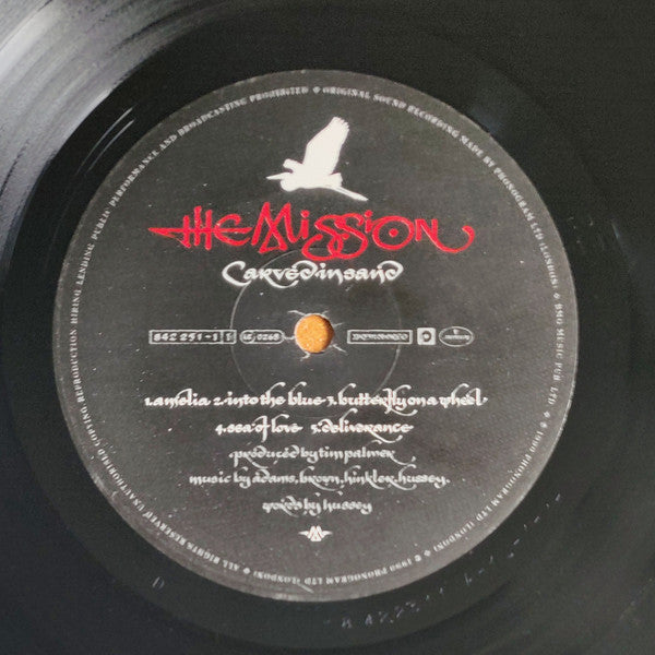 Image of Label Cover of LP - VG+/VG - THE MISSION, Carved In Sand (Mercury; 842 251-1, UK 1990, Inner, TOWNHOUSE DMM Runouts), , - 1816419C