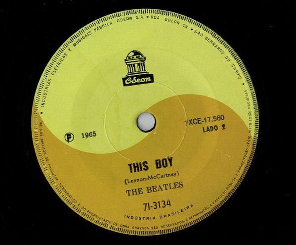 Image of Back Cover of 7" - /VG - THE BEATLES, Ticket To Ride / This Boy (Odeon ; 7I-3134, Brazil 1965, No Picture Sleeve), Writing On Labels, - 1826280E