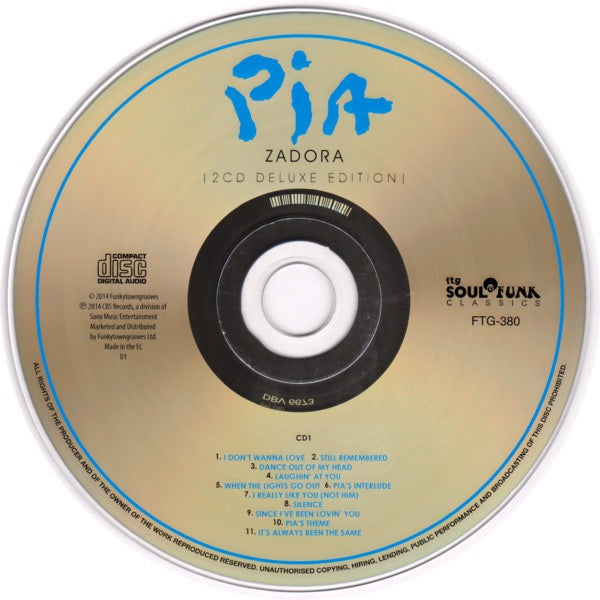 Image of Label Cover of CD - VG+/VG+ - PIA ZADORA, When The Lights Go Out (Funkytowngrooves; FTG - 380, UK 2014 Reissue, Double CD Case), , - 1816516C