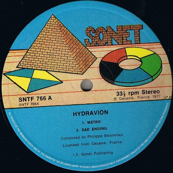 Image of Label Cover of LP - VG/VG+ - HYDRAVION, Hydravion (Sonet ; SNTF 766, UK 1978), Edge and Ring Wear, - 1946086S