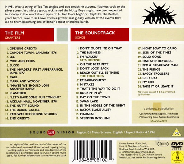 Image of Back Cover of CD - VG+/VG+ - MADNESS, Take It Or Leave It (Salvo; SALVOSVX010, UK 2013 Reissue, CD & DVD), , - 1916066C