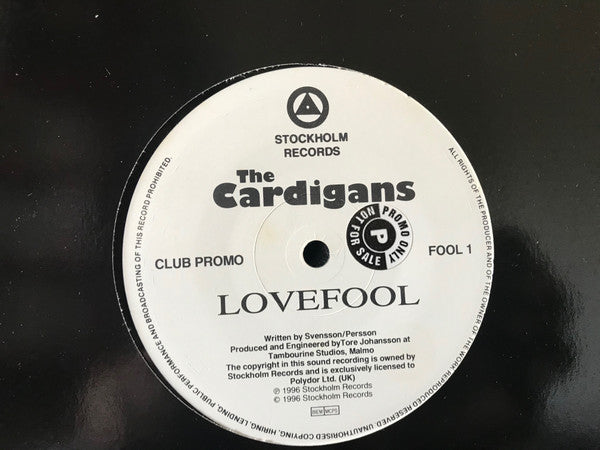 Image of Front Cover of 12" - /VG+ - THE CARDIGANS, Lovefool Club Promo (Stockholm Records; FOOL 1, UK 1996, Plain Sleeve), , - 1926090E