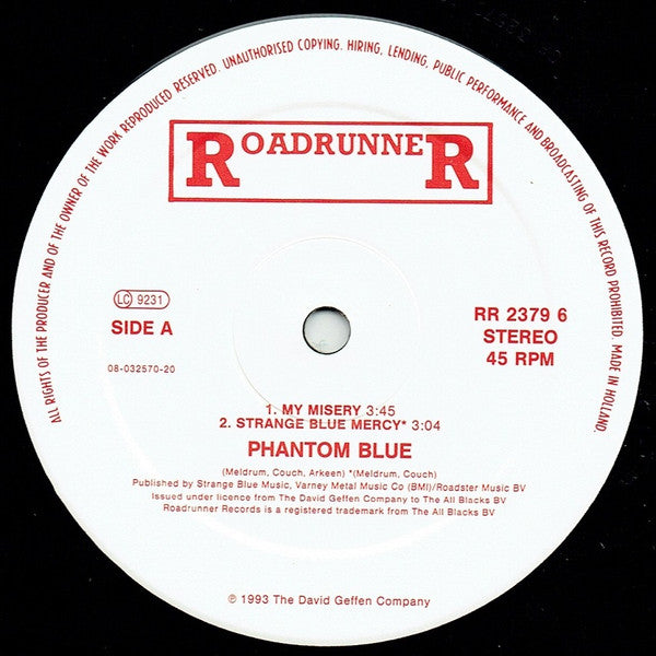 Image of Label Cover of LP - VG+/VG+ - PHANTOM BLUE, My Misery (Roadrunner Records; RR 2379 6, Europe 1993), , - 1926093E