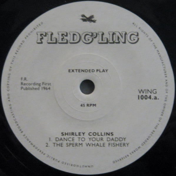Image of Label Cover of 7" - VG/VG - SHIRLEY COLLINS, ROBIN HALL, English Songs Volume 2 (Fledg'ling Records; WING 1004, UK 2016 Reissue, Flipback Sleeve, Inner, Record Store Day ), Strong VG Throughout, Light mottling only, Light sleeve crease, With OIS, - 1916315C