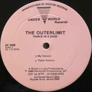 Image of Back Cover of 12" - /VG - THE OUTERLIMIT, Dance In A Daze (Underworld Records; AP 300, US 1989, Plain Sleeve), Light, superficial marks only. Strong VG. Still in shrink., - 2626223E
