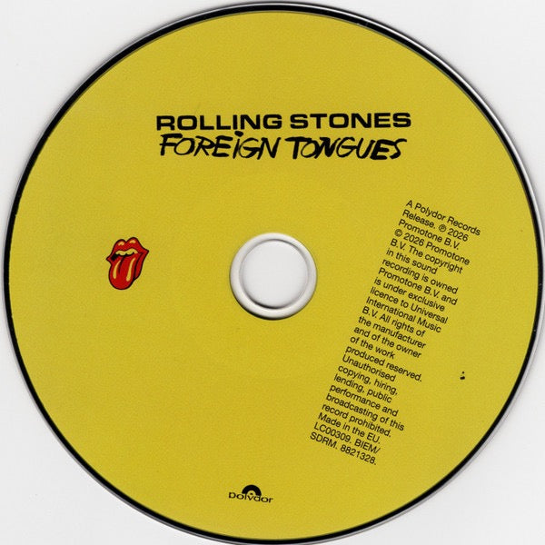 Image of Label Cover of CD - NEW/NEW - ROLLING STONES, Foreign Tongues (Polydor; 8821328, Europe 2026, 16-page lyric booklet. ), , Foreign Tongues, the incredibly vibrant 14-track new album from the Rolling Stones, follows less than three years after the band s universally acclaimed, Grammy Award-winning Hackney Diamonds, which topped charts worldwide and achieved multi-platinum success. Preceded by the upbeat and infectious lead single In The Stars , Foreign Tongues was brought to life in under a month at