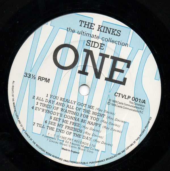 Image of Label Cover of 2xLP - VG/VG - THE KINKS, The Ultimate Collection (Castle; CTVLP001, UK 1989, Grey Gatefold), , - 2526057E