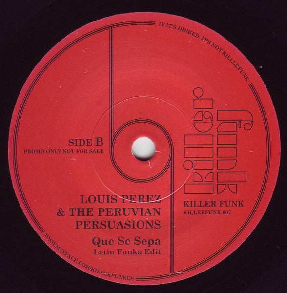 Image of Back Cover of 7" - /VG+ - ANGELINA GOALIE & THE FOOTBALL FUNKATEERS / LOUIS PEREZ & THE PERUVIAN PERSUASIONS, Rock Steady! / Que Se Sepa (Killer Funk; KILLERFUNK 007, US 2009), , - 2026087E