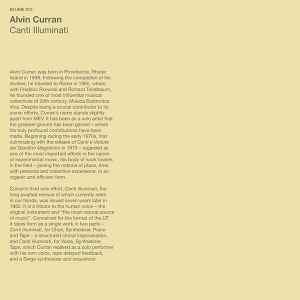 Image of Front Cover of LP - VG+/VG+ - ALVIN CURRAN, Canti Illuminati (Blume; 013, Italy 2019), comes with wrap-around/obi-strip, printed inner and insert. white vinyl, - 2046091S