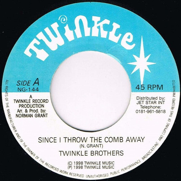 Image of Front Cover of 7" - /VG+ - TWINKLE BROTHERS, Since I Throw The Comb Away (Twinkle Music; NG-144, UK 1998), , - 2026233E