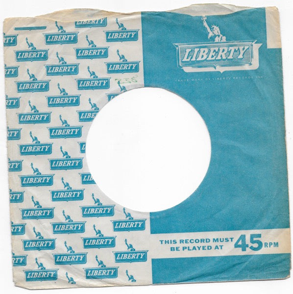 Image of Label Cover of 7" - VG/VG - VIC DANA, Red Roses For A Blue Lady / My World (Liberty; LIB 10190, UK 1965, A Label Promo, Company Sleeve), With correct co. sleeve and manufacturer date stamp on intact centre, - 2016406C