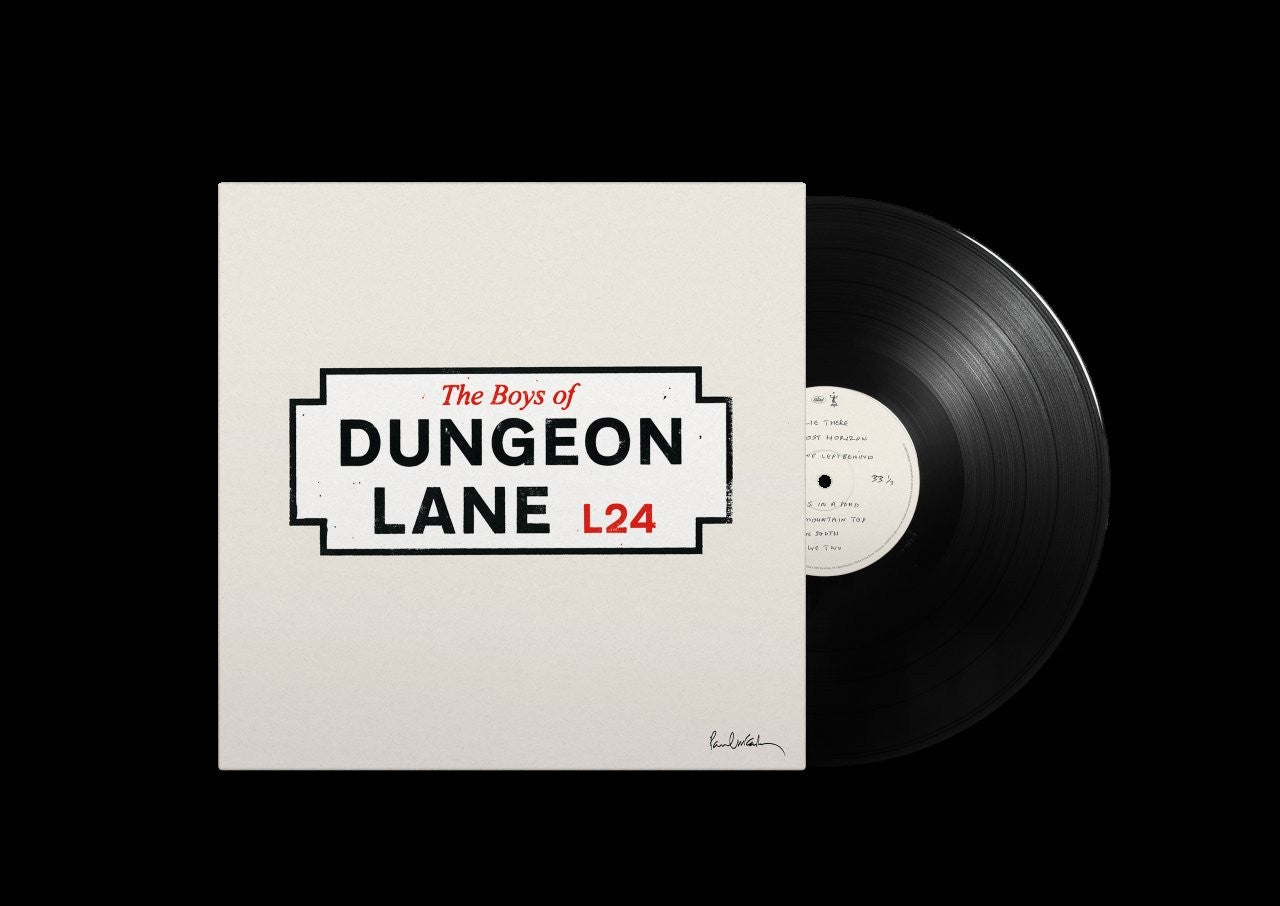 Image of Label Cover of LP - NEW/NEW - PAUL MCCARTNEY, The Boys of Dungeon Lane (EMI; 5724861, Europe 2026, 12 Page Booklet, Black Vinyl), , 'The Boys of Dungeon Lane' is a collection of rare and revealing glimpses into memories never-before shared, along with some newly inspired love songs, from one of the most culturally significant figures of our time. These extraordinary new songs find Paul writing with rare openness about his childhood in post-war Liverpool, the resilience of his parents, and early adv