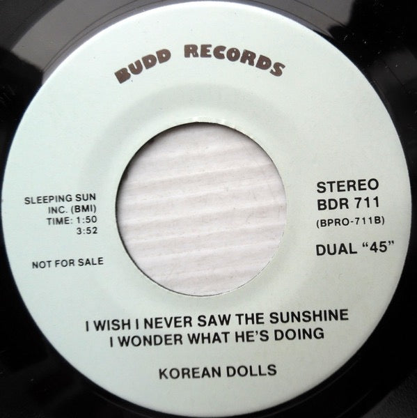 Image of Label Cover of 7" EP - VG+/VG - RONNIE SPECTOR & THE RONETTES, Korean Dolls (Budd Records; BDR 711, US 1970s, Textured Fold Over Sleeve, Large Centre), A few light surface marks only, - 2016453C