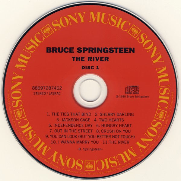 Image of Label Cover of 2xCD - VG/VG+ - BRUCE SPRINGSTEEN, The River (Sony BMG Music Entertainment; 88697287462, Europe 2005 Reissue, Limited Edition, Reissue, Paper Sleeve, With Obi), Corner Bumps, - 2156013S