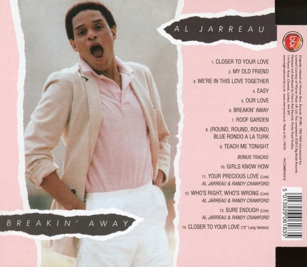Image of Back Cover of CD - M/M - AL JARREAU, Breakin' Away (Big Break Records; WCDBBRX0318, UK 2015 Reissue, Super Jewel case), SEALED, - 2116083C