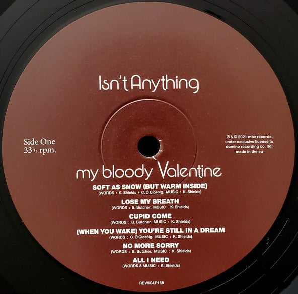 Image of Label Cover of 2xLP - EX/VG+ - MY BLOODY VALENTINE, Isn't Anything (Domino; REWIGLP158S, Europe 2022 Reissue, Gatefold, Inner, 4 Prints), Still In Opened Shrinkwrap With Hype Sticker, - 2116131C