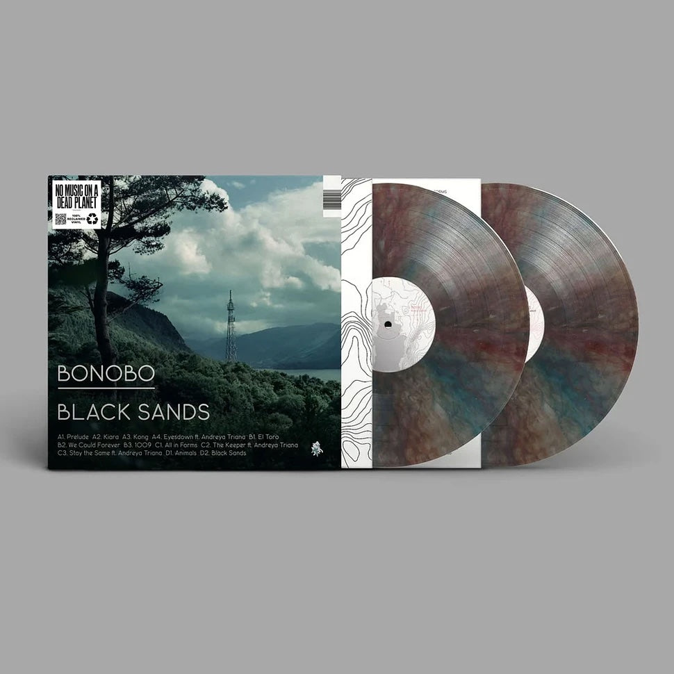 Image of Label Cover of 2xLP - NEW/NEW - BONOBO, Black Sands: World Environment Day Edition (Ninja Tune; ZEN140E, Europe 2026, Ecomix Vinyl), , A repress of the critically-acclaimed Black Sands - Bonobo aka Simon Green s celebrated breakthrough record - on Eco Mix double vinyl. - 2416142C