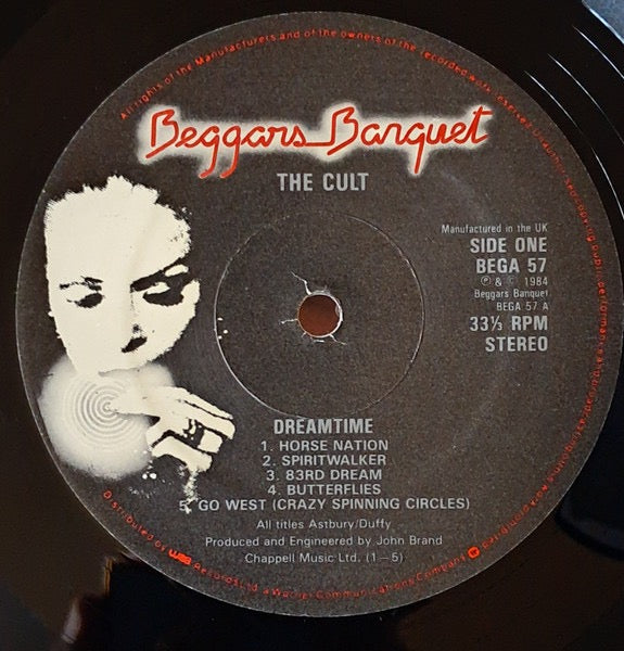Image of Label Cover of LP - VG/VG - THE CULT, Dreamtime (Beggars Banquet; BEGA 57, UK 1984, Inner, Damont Runouts On Both Sides ), Strong VG, - 2116522C