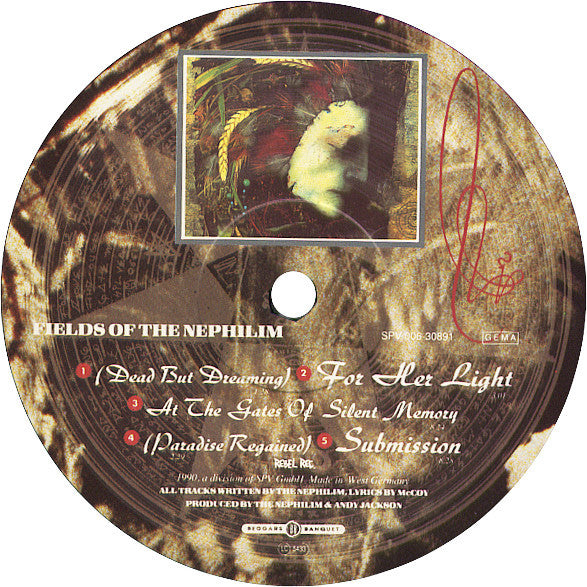 Image of Label Cover of LP - VG+/VG+ - FIELDS OF THE NEPHILIM, Elizium (Rebel Rec.; SPV 006-30891, Germany, Austria, & Switzerland 1990, Inner), A handful of light hairlines only. , - 2126202E