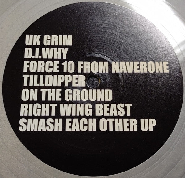 Image of Label Cover of LP - EX/EX - SLEAFORD MODS, UK Grim (Rough Trade; RT0391LPE, UK 2023, Embossed Sleeve, Inner, Silver Vinyl), Opened Instore, Still In Stickered Shrinkwrap, - 2146330S