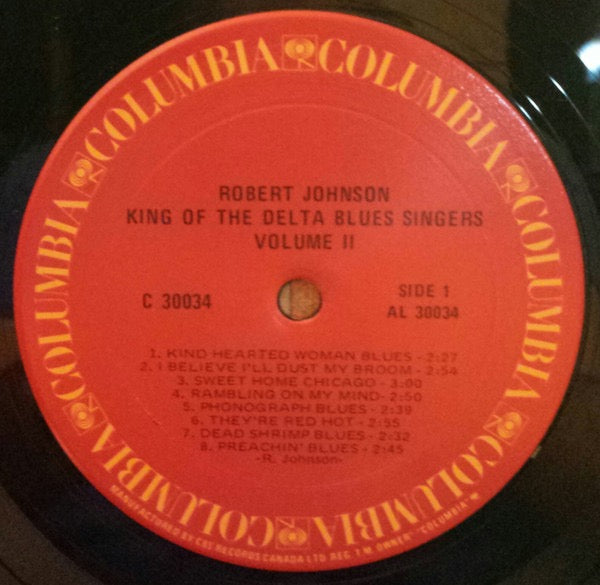 Image of Label Cover of LP - VG+/VG - ROBERT JOHNSON, King Of The Delta Blues Singers (Vol. II) (Columbia; C 30034, Canada 1970, Insert), , - 2116690C