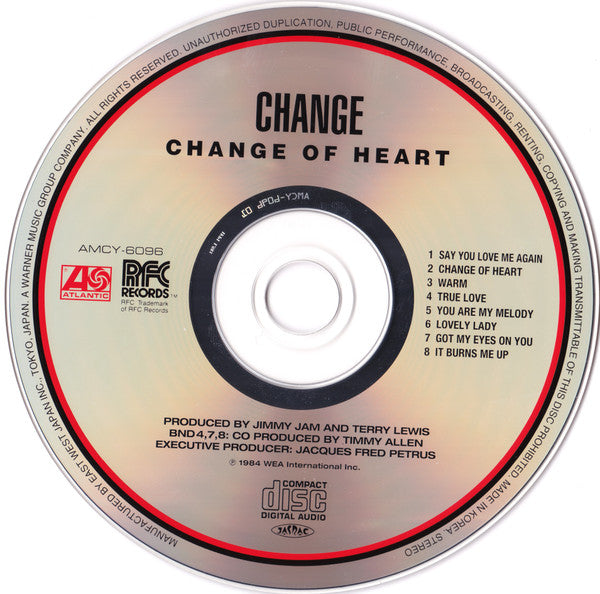 Image of Label Cover of CD - M/M - CHANGE, Change Of Heart (Atlantic; AMCY-6096, Japan 2000, Jewel Case), Sealed, - 2236027E