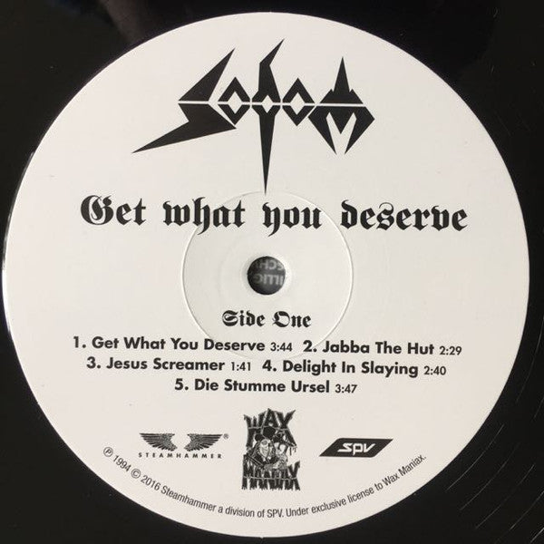 Image of Label Cover of 2xLP - VG+/VG+ - SODOM, Get What You Deserve (Wax Maniax; WM-55034, US 2017 Reissue, Gatefold), , - 2126308E