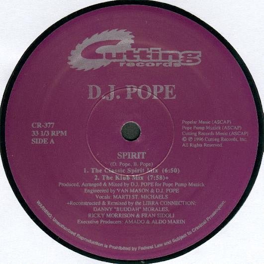 Image of Front Cover of 12" - /VG - DJ POPE, Spirit (Cutting Records; CR-377, US 1996), Light marks and hairlines. Black marker on label., - 2216106C