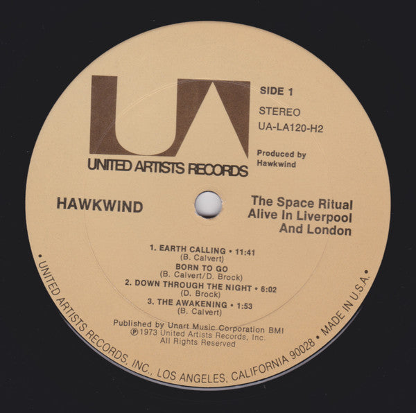 Image of Label Cover of 2xLP - G+/VG - HAWKWIND, Space Ritual (UA; UA-LA120-H2, Canada 1973, Fold Out Sleeve), Writing On Front Sleeve, Heavy Edge And Ring Wear, - 2126337E