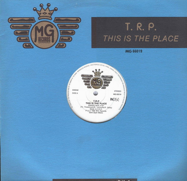 Image of Front Cover of 12" - VG+/VG - T-R-P, This Is The Place (MG Records ; MG 66019, Belgium 1989, Die Cut Company Sleeve), light marks only - conservative grading. original sleeve - great shape!, - 2246138S