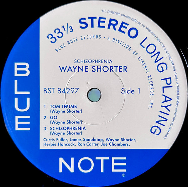 Image of Label Cover of LP - NEW/NEW - WAYNE SHORTER, Schizophrenia (Bluenote; BST84297, Worldwide 2023 Reissue, Gatefold, 180 Gram Vinyl), , Gleefully traducing the boundaries between post-bop and free jazz, Wayne Shorter s eleventh album Schizophrenia was released in 1969 having been recorded two years previously. A comparatively hidden gem of the vast Blue Note archive, it includes five Shorter compositions and one written by saxophonist James Spaulding, and features backing from some incredible musici