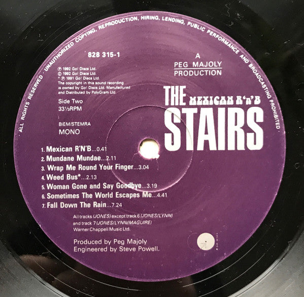 Image of Label Cover of LP - VG/VG - THE STAIRS, Mexican R'n'B (Go! Discs; 828 315-1, UK 1992, Inner, Mono), Light wear all around. Nice copy., - 2246240S