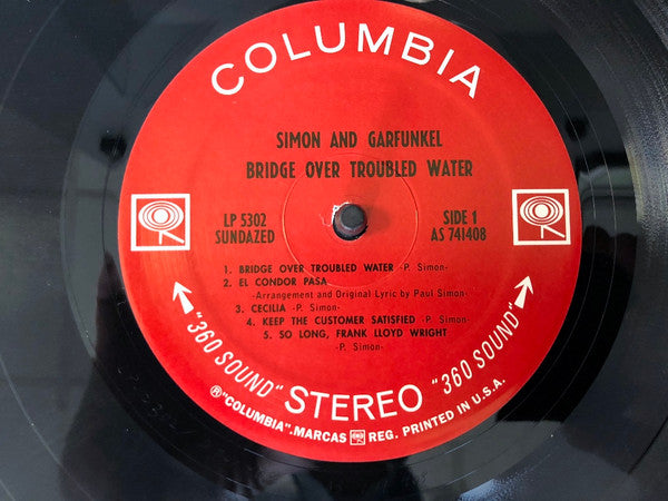 Image of Label Cover of LP - VG/VG+ - SIMON AND GARFUNKEL, Bridge Over Troubled Water (Sundazed Music; LP 5302, US 2012 Reissue), Ring wear, - 2246271S