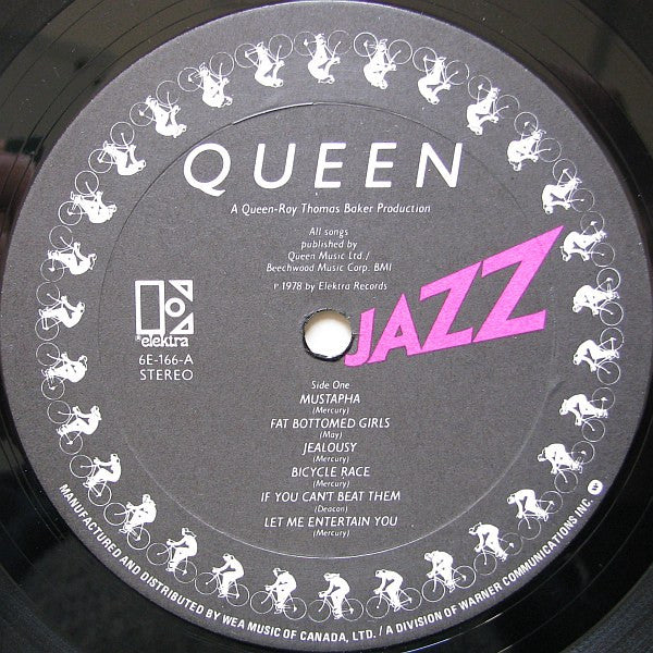 Image of Label Cover of LP - VG+/VG+ - QUEEN, Jazz (Elektra; 6E-166, Canada 1978, Embossed Gatefold Sleeve, Inner, Poster), , - 3746285S